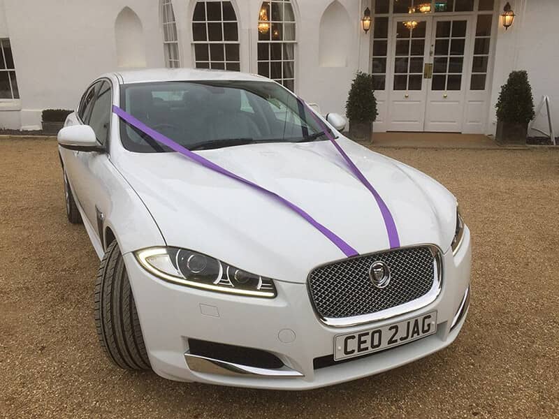 White XF Jaguar Wedding Car